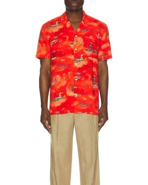 Scotch & Soda Allover Printed Short Sleeve Shirt - Red