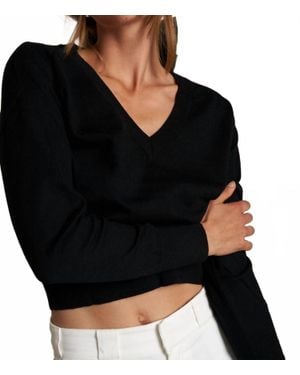 PERFECTWHITETEE Georgina Cotton Cashmere Sweater - Black