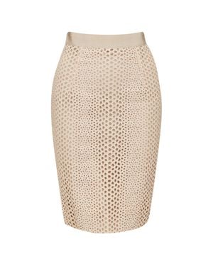 Giambattista Valli Eyelet Embroidered Cotton Pencil Skirt - Natural