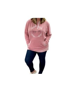 OLIVER & OTIS Enjoy Life French Terry Hoodie - Pink