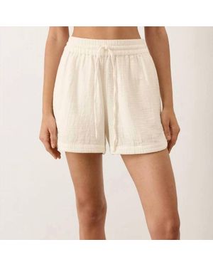 Pact Cotton Gauze Curved Hem Shorts - Natural