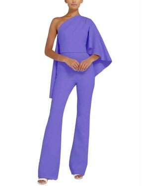 Safiyaa Zephyra One-Shoulder Jumpsuit - Blue