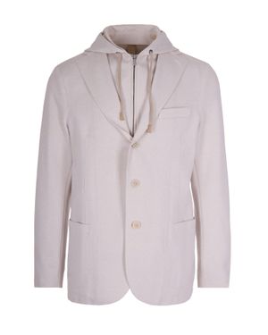 Eleventy Sand Hooded Jacket - White