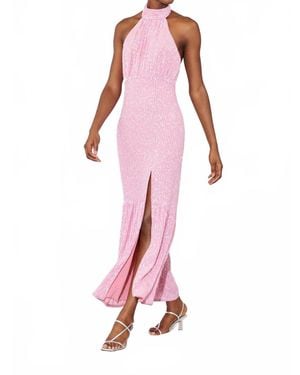 Saylor Audie Halter Midi Dress - Pink
