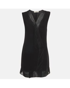 Sandro Crepe Crossover Plunge Neck Mini Dress - Black