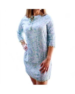 The Royal Standard Panama Tunic Cover Up - Blue