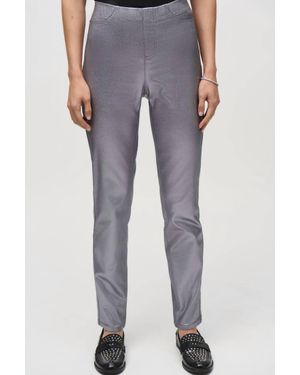 Joseph Ribkoff Metallic Coated Classic Slim Denim Pants - Gray