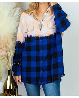 White Birch Deep Dye Plaid Shirt - Blue