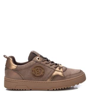 Xti Carmela Collection Leather Casual Sneakers By - Brown