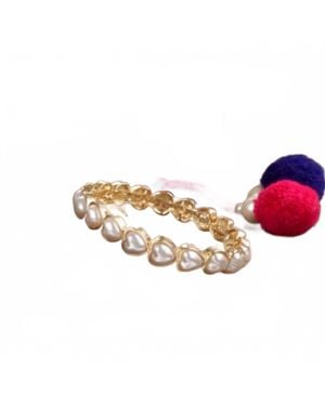 PennyLine Inc Pearl Heart Stretch Bracelet - Pink