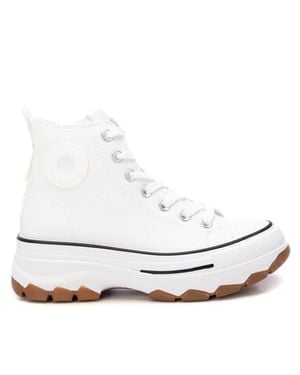 Xti Casual Canvas High Top Sneakers By - White