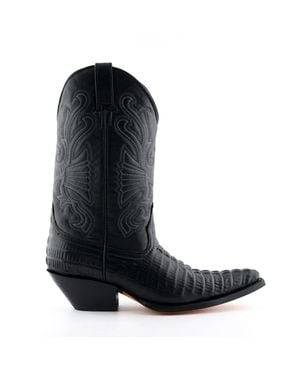 Grinders Leather Western Cowboy Boots - Black