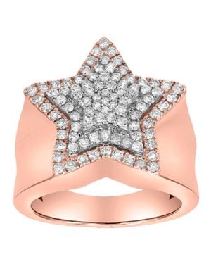 LuvMyJewelry Star Studded Bling 14K Rose 3 Layered Star Ring - Pink