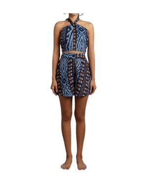 Encantadore Nora Tola Crop Top - Blue