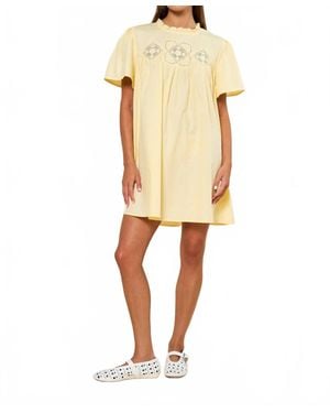 Lalavon Babydoll Mini Dress - Yellow