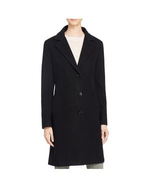 Calvin Klein Wool Blend Midi Walker Coat - Black
