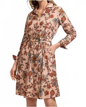 Foxcroft Agnes Corduroy Mini Shirt Dress - White