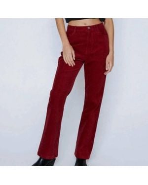 Nasty Gal Corduroy High Waisted Pants - Red
