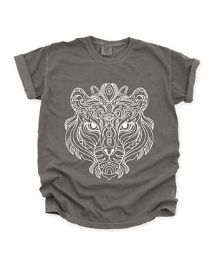 Simply Sage Market Tiger Face Mandala - Gray