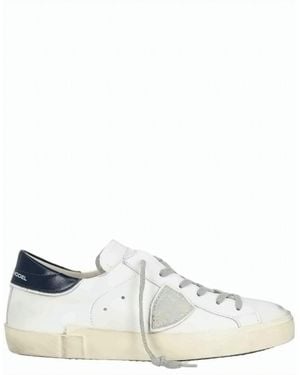 Philippe Model Prsx Low Calfskin Lace Up Sneakers - White