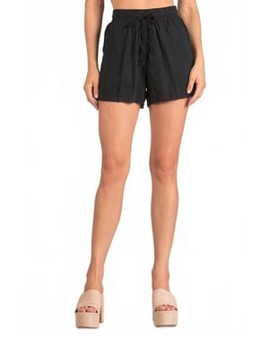 Elan Gauze Drawstring Shorts - Black