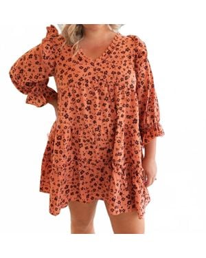 Umgee Cider Fall Mini Dress - Orange