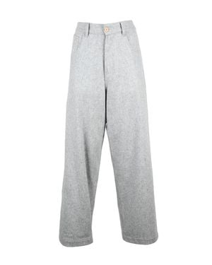 Jejia High-Waisted Wide-Leg Pants With Fluid Drape - Gray
