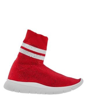 Joshua Sanders Ladies Sneakers Sock All Strass - Red