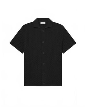 Les Deux Gespertus Short Sleeve Knit Shirt - Black