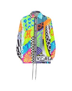 Versace 2020 Runway Pop Temple Shirt Jacket - Blue
