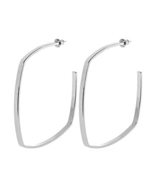Eklexic Square Shaped Hoops - White