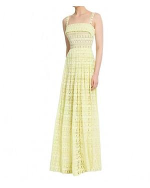 Elie Saab Macrame Long Dress - Yellow