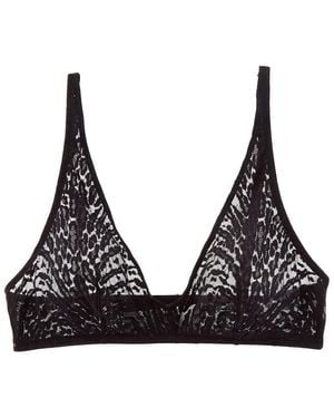 Wolford Animalier Lace Plunge Bralette - Black