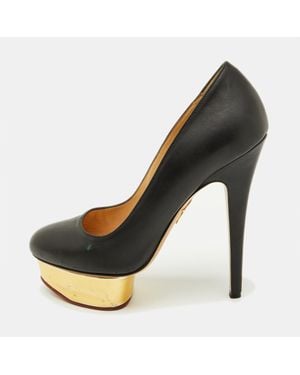 Charlotte Olympia Leather Dolly Platform Pumps - Brown