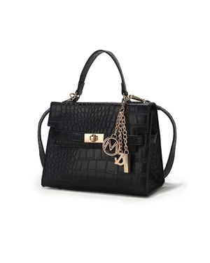 MKF Naomi Vegan Crocodile Leather Satchel By Mia K - Black