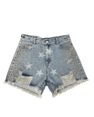Blue B Star Of The Show Jean Shorts - Blue