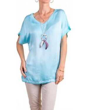 Gigi Moda Mirabella V-Neck Top - Blue