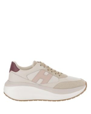 Hogan Chunky Nappa Leather And Suede Sneakers With Contrast Details - Multicolor