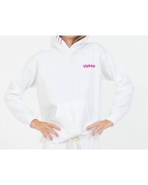 Vintage Havana Stitch Hoodie - White