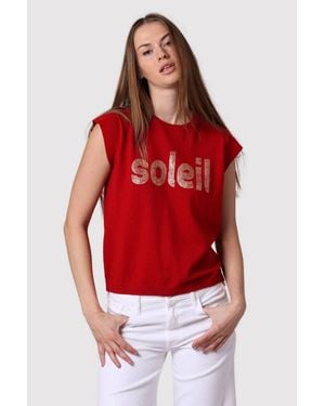 Minnie Rose Soleil Foil Print Tee - Red