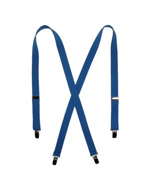CTM Elastic Clip-End 1 Inch Basic Suspenders - Blue