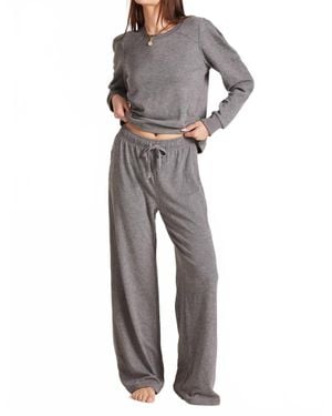 Bobi Wide Leg Lounger Pants - Gray