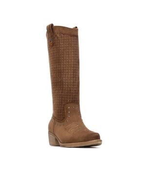 Xti Refresh Collection Block Heel Suede Boots - Brown