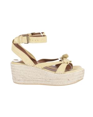 Ba&sh Ankle Strap Wedge Espadrilles - Metallic