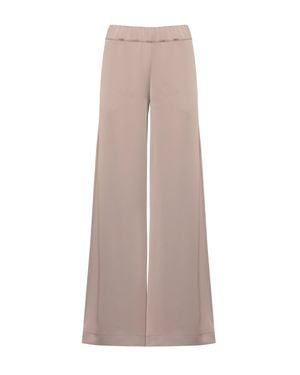 D. EXTERIOR Satin Palazzo Wide-Leg Pants - Gray