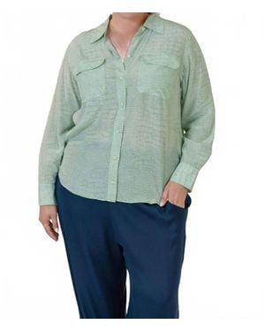 Equipment Slim Signature Button Down Silk Shirt - Blue