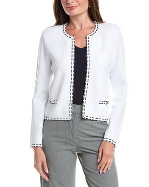 St. John Ticking Trim Crew Jacket - White