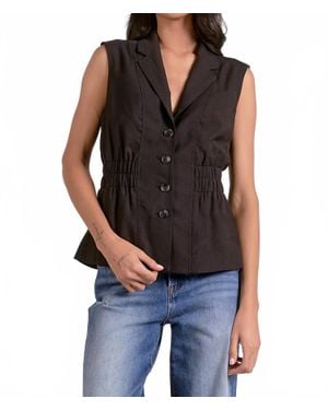 Elan Cinched Vest Top - Black