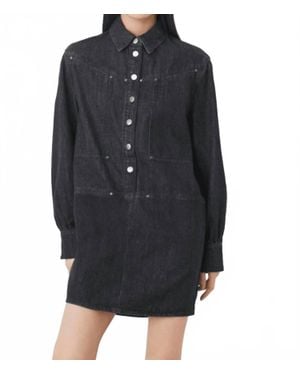 Suncoo Calixt Short Denim Dress - Black
