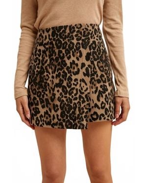 Anniewear Leopard Mini Skirt - Brown